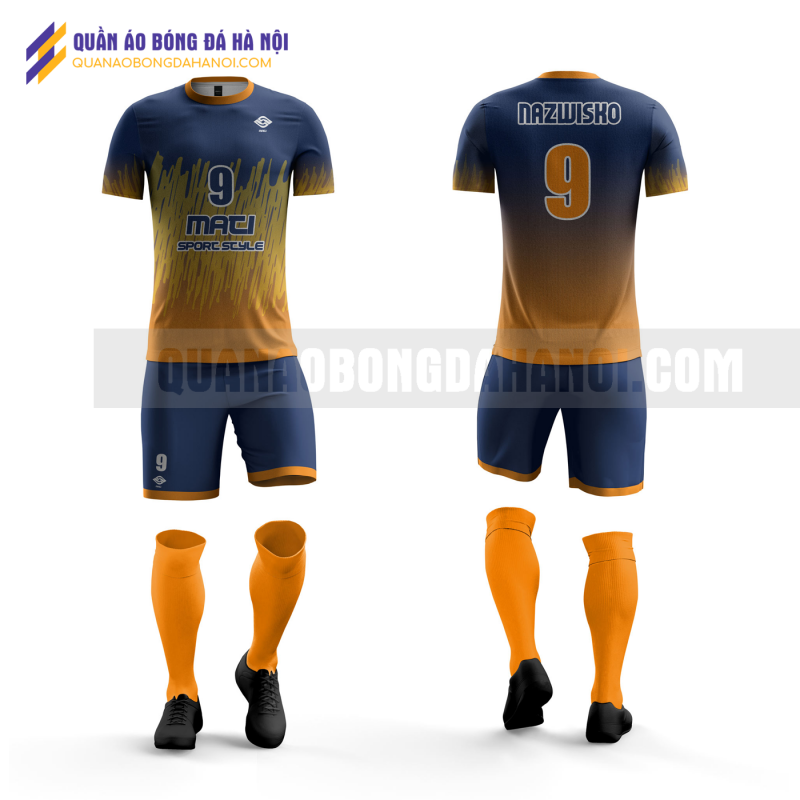 Quần áo bóng đá cam thiết kế trường đại học đại nam QABD45