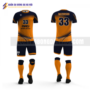 Quần áo bóng đá màu cam đen thiết kế trường đại học đông đô QABD43