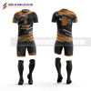 Quần áo bóng đá màu cam đen thiết kế trường học viện ngoại giao QABD41