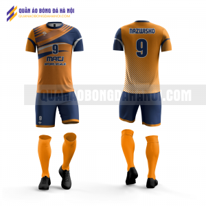 Quần áo bóng đá màu cam thiết kế trường đại học hà nội QABD42
