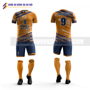 Quần áo bóng đá màu cam thiết kế trường học viện ngoại giao QABD41