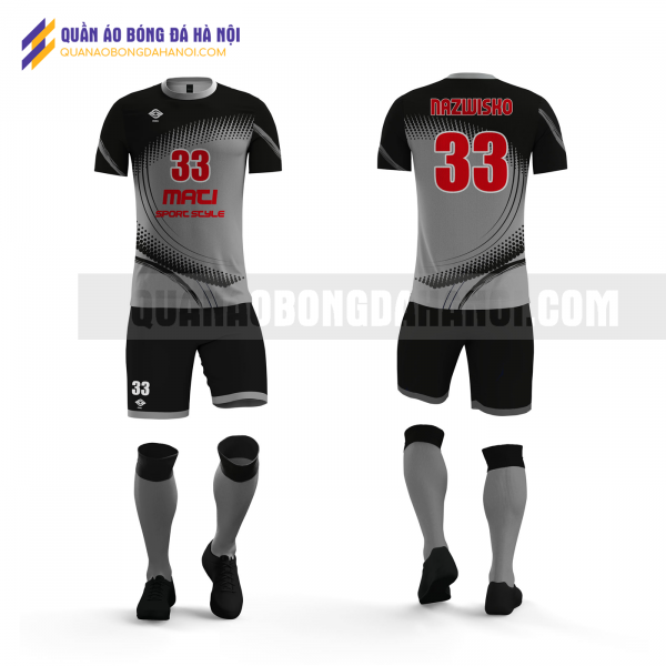 Quần áo bóng đá màu đen thiết kế trường đại học đông đô QABD43