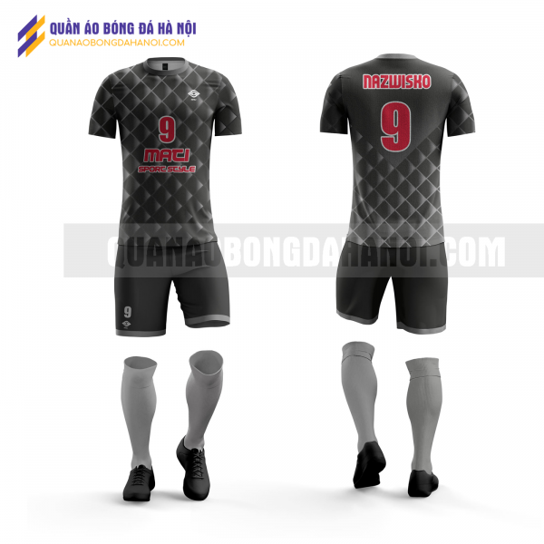 Quần áo bóng đá màu đen thiết kế trường đại học quốc gia QABD32