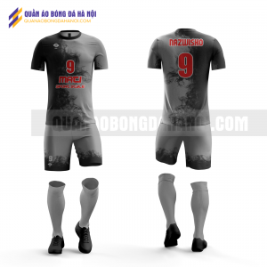 Quần áo bóng đá màu đen thiết kế trường học viện tài chính QABD39