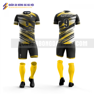 Quần áo bóng đá màu đen vàng thiết kế trường đại học điện lục QABD47