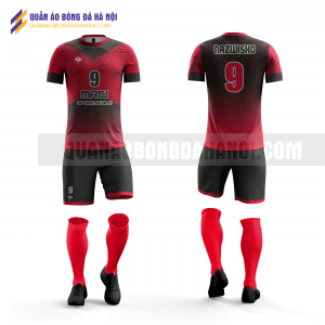 Quần áo bóng đá màu đỏ đen thiết kế đại học thương mại QABD34