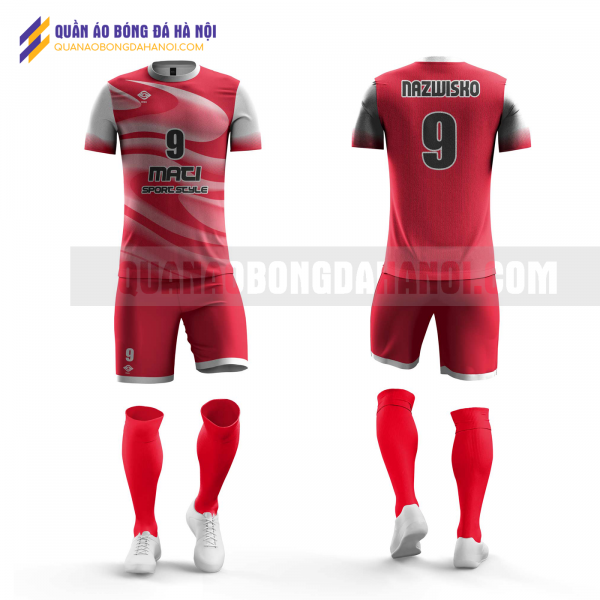 Quần áo bóng đá màu đỏ thiết kế đại học fpt QABD36