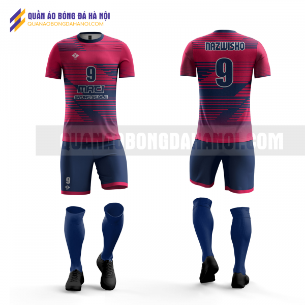 Quần áo bóng đá màu hồng thiết kế trường đại học thủy lợi QABD48