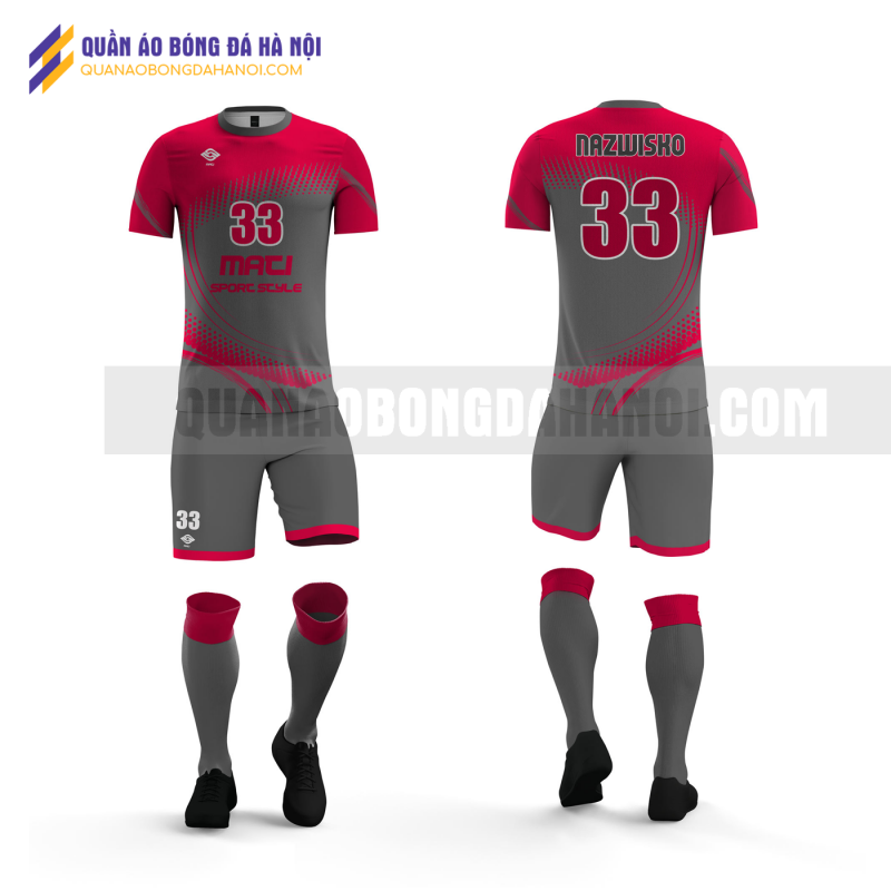 Quần áo bóng đá màu hồng xám thiết kế trường đại học đông đô QABD43