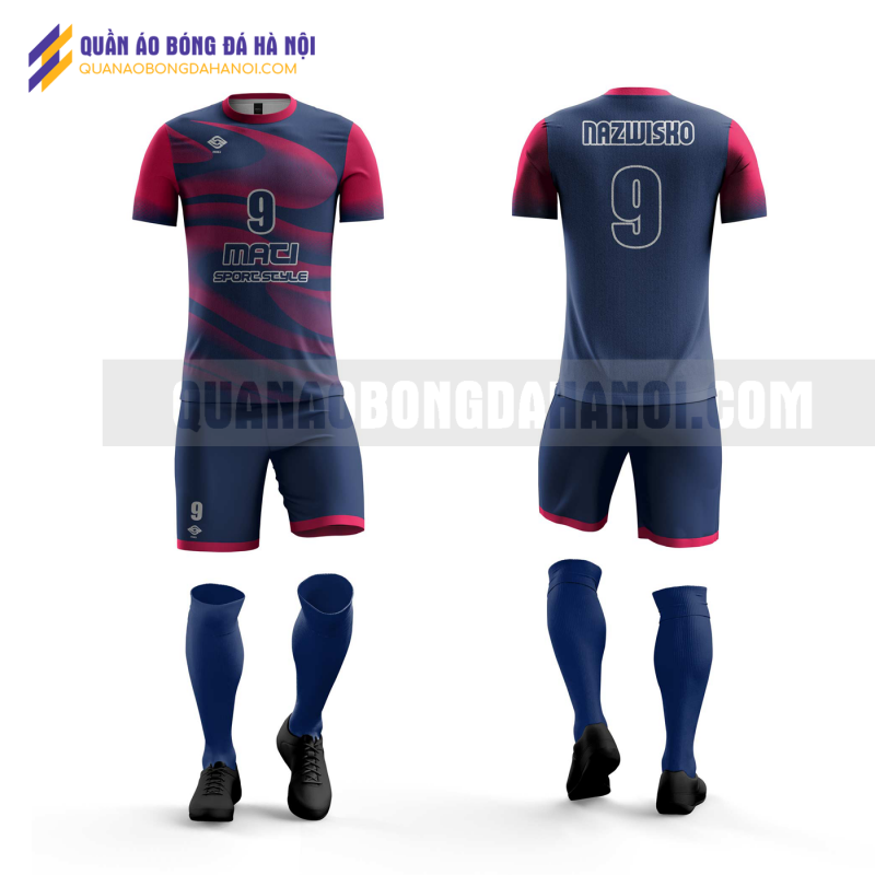 Quần áo bóng đá màu tím than thiết kế đại học fpt QABD36