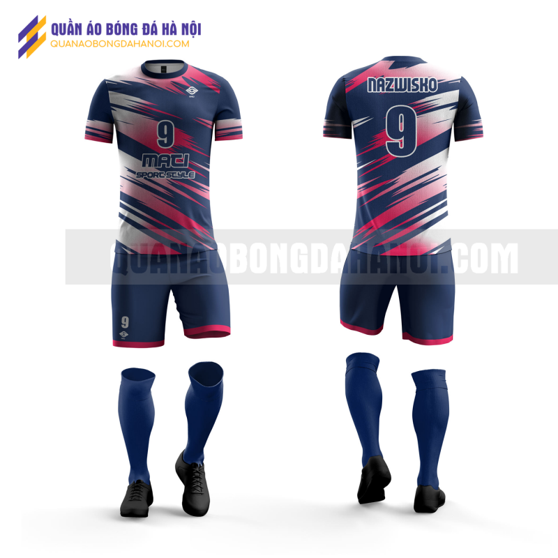 Quần áo bóng đá màu tím than thiết kế trường đại học điện lục QABD47