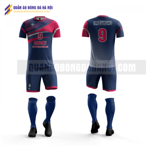 Quần áo bóng đá màu tím than thiết kế trường đại học hà nội QABD42