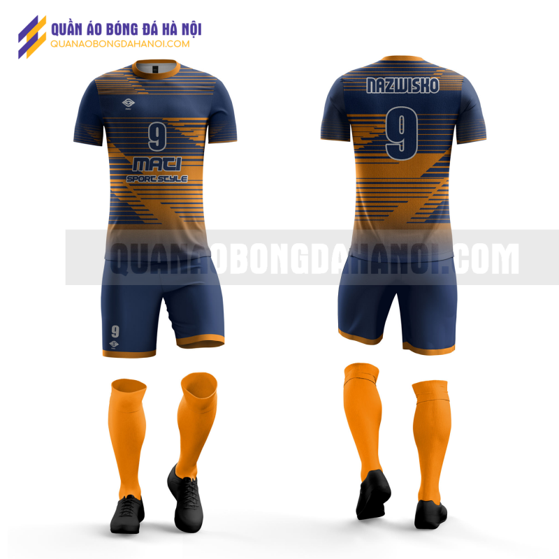 Quần áo bóng đá màu tím than thiết kế trường đại học thủy lợi QABD48