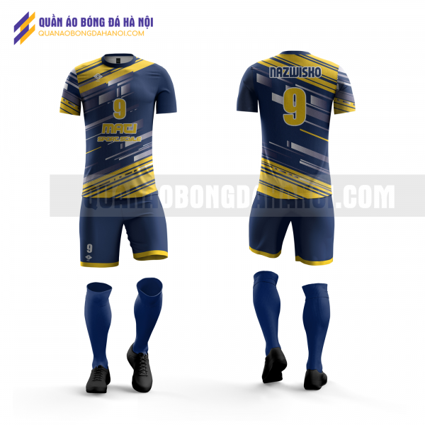 Quần áo bóng đá màu tím than thiết kế trường học viện ngoại giao QABD41