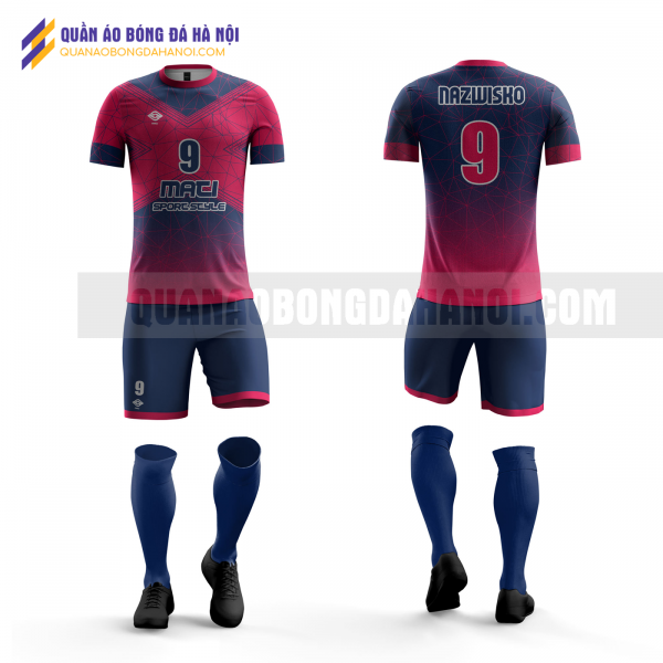 Quần áo bóng đá màu tím thiết kế đại học thương mại QABD34