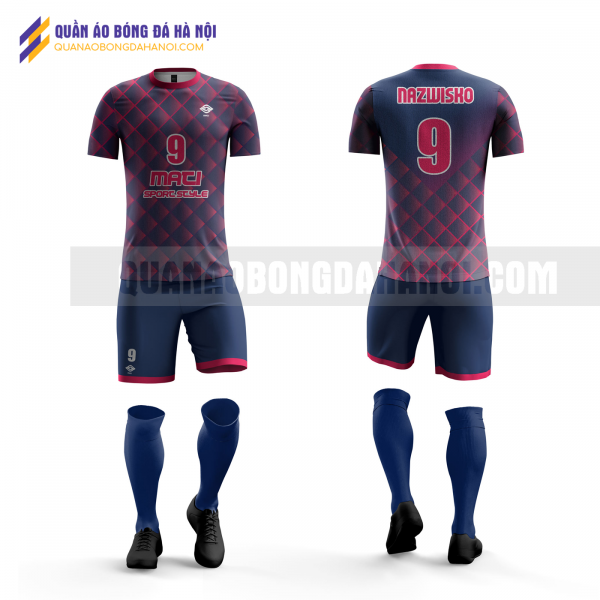 Quần áo bóng đá màu tím thiết kế trường đại học quốc gia QABD32