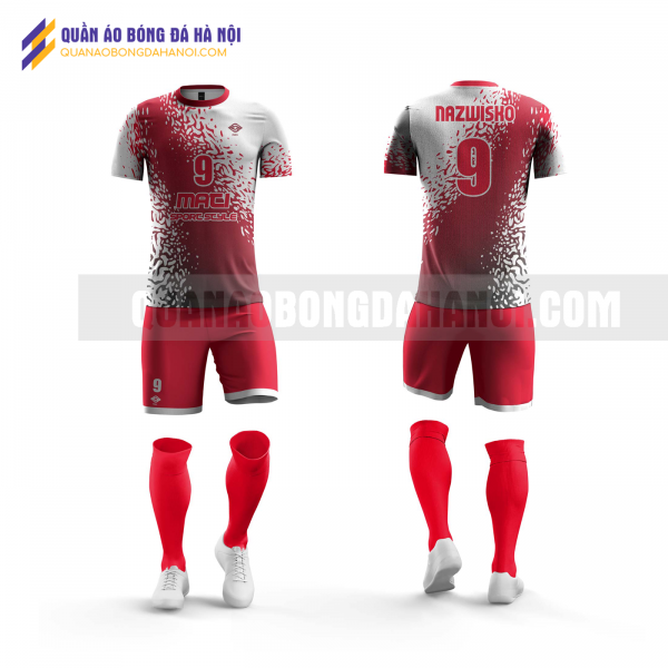 Quần áo bóng đá màu trắng đỏ thiết kế học viện báo chí và tuyên truyền QABD33