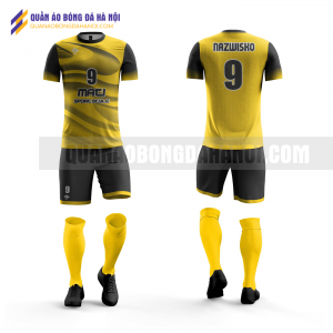 Quần áo bóng đá màu vàng đen thiết kế đại học fpt QABD36