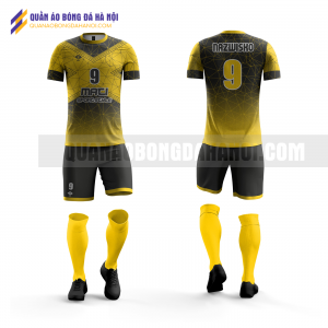 Quần áo bóng đá màu vàng đen thiết kế đại học thương mại QABD34