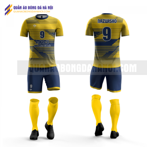 Quần áo bóng đá màu vàng thiết kế trường đại học thủy lợi QABD48