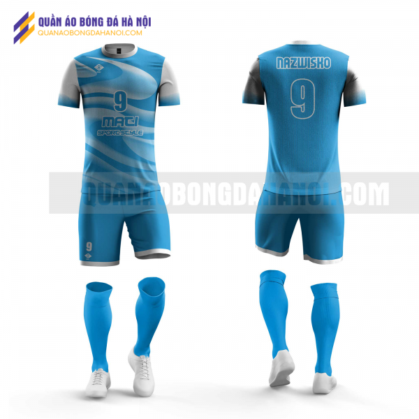Quần áo bóng đá màu xanh biển thiết kế đại học fpt QABD36