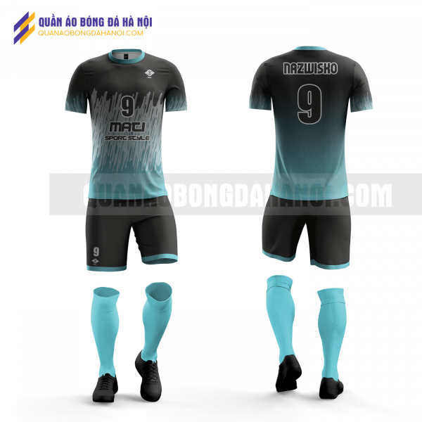 Quần áo bóng đá màu xanh đen thiết kế trường đại học bách khoa QABD46