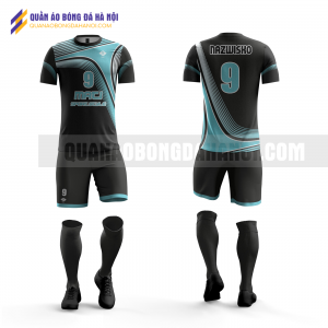 Quần áo bóng đá màu xanh đen thiết kế trường đại học nội vụ QABD40