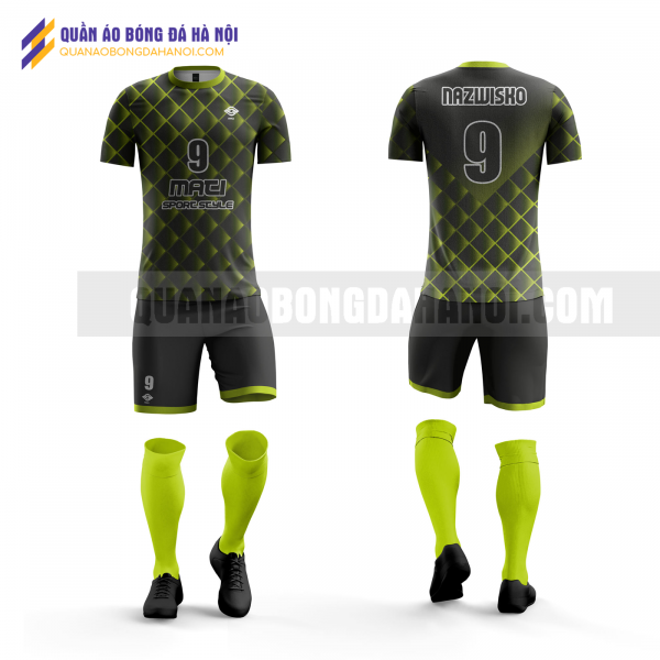 Quần áo bóng đá màu xanh đen thiết kế trường đại học quốc gia QABD32