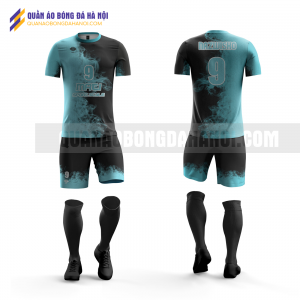 Quần áo bóng đá màu xanh đen thiết kế trường học viện tài chính QABD39