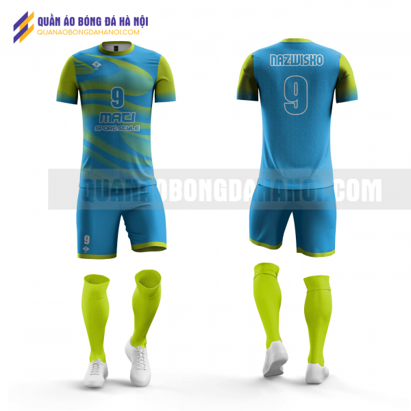 Quần áo bóng đá màu xanh thiết kế đại học fpt QABD36