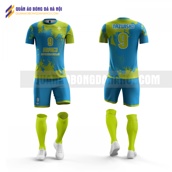 Quần áo bóng đá màu xanh thiết kế trường đại học thành đô QABD44