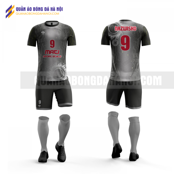 Quần áo bóng đá thiết kế màu đen tại huyện ứng hòa QABD31