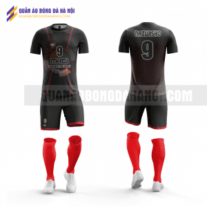 Quần áo bóng đá thiết kế màu đỏ đen đẹp tại huyện gia lâm QABD19