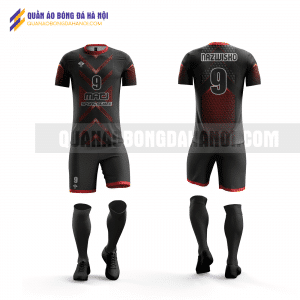 Quần áo bóng đá thiết kế màu đỏ đen tại huyện phúc thọ QABD24