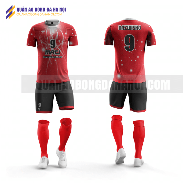 Quần áo bóng đá thiết kế màu đỏ tại huyện phú xuyên QABD23
