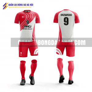 Quần áo bóng đá thiết kế màu đỏ trắng đẹp tại quận hoàng mai QABD9