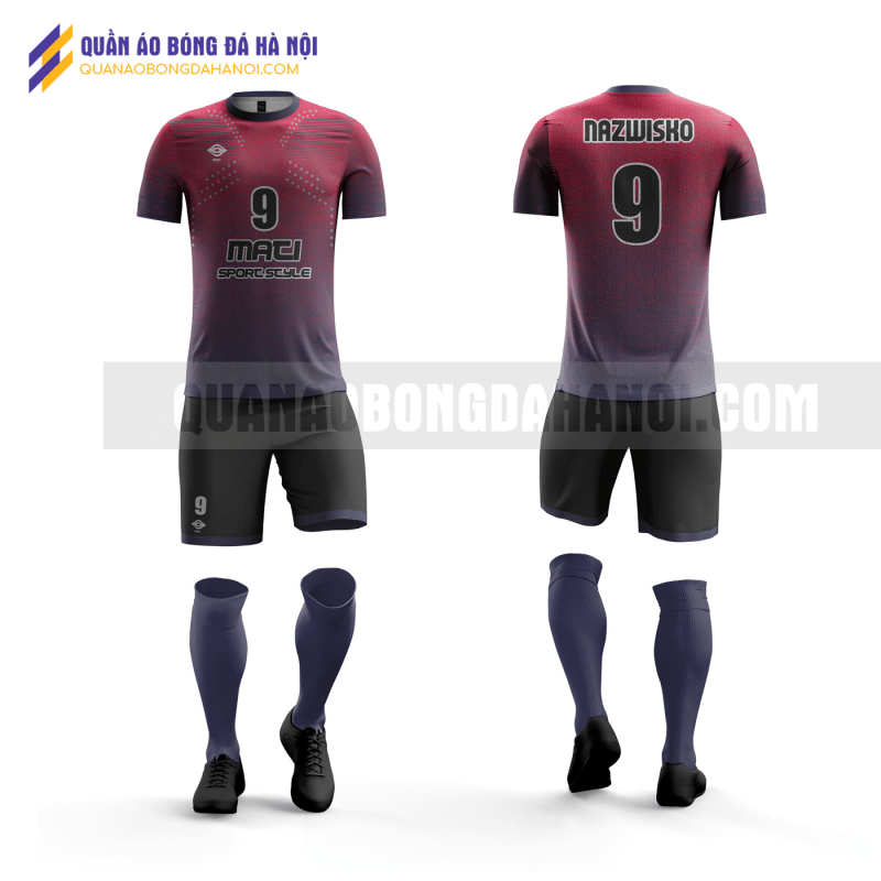 Quần áo bóng đá thiết kế màu hồng đen tại huyện mỹ đức QABD22