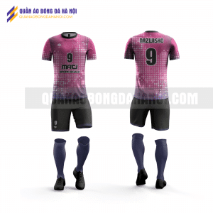 Quần áo bóng đá thiết kế màu hồng đen tại huyện quốc oai QABD25