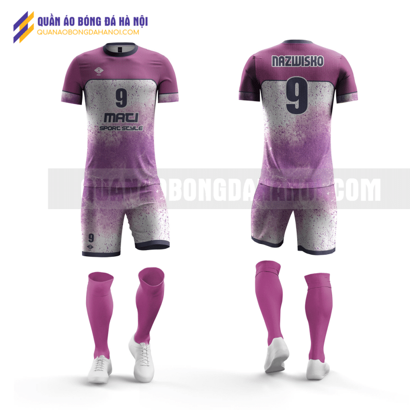 Quần áo bóng đá thiết kế màu tím đẹp tại huyện hoài đức QABD20