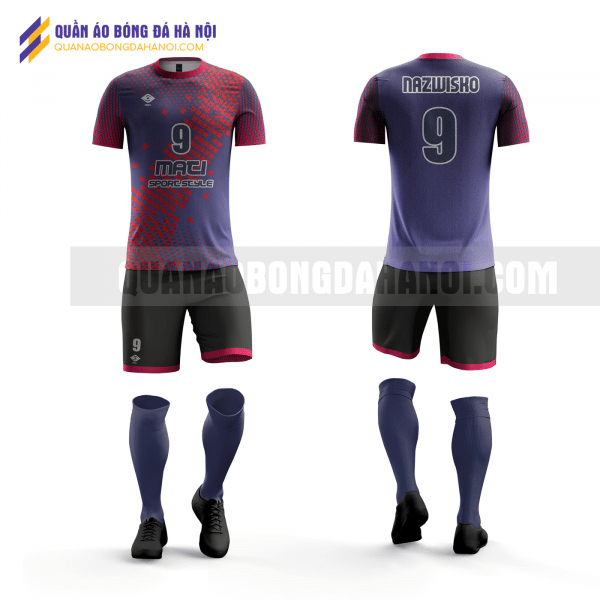 Quần áo bóng đá thiết kế màu tím than tại huyện sóc sơn QABD26