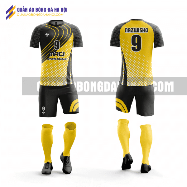 Quần áo bóng đá thiết kế màu vàng đen đẹp tại quận hoàng mai QABD9