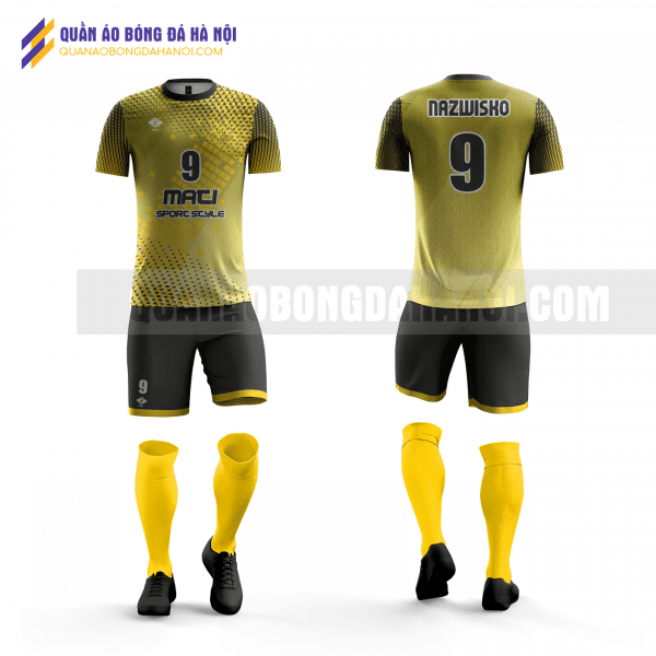 Quần áo bóng đá thiết kế màu vàng đen tại huyện sóc sơn QABD26