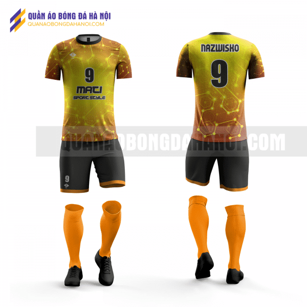 Quần áo bóng đá thiết kế màu vàng đen tại huyện thạch thất QABD27
