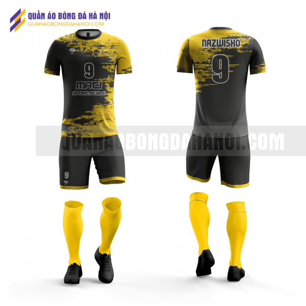 Quần áo bóng đá thiết kế màu vàng đen tại huyện thanh trì QABD29