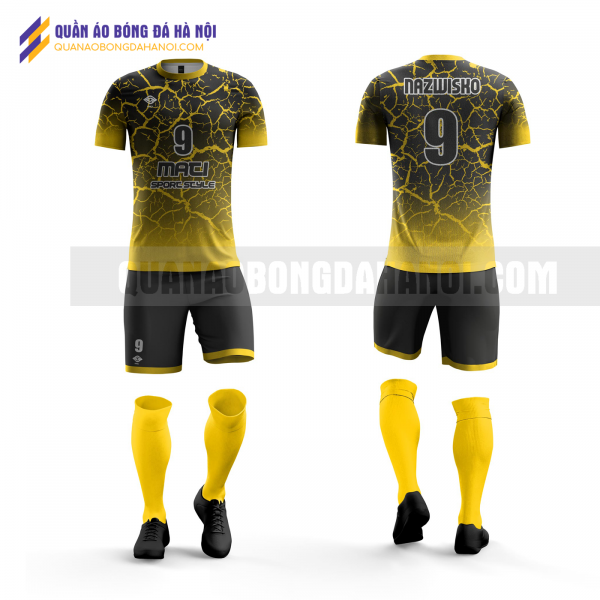 Quần áo bóng đá thiết kế màu vàng đen tại huyện thường tín QABD30