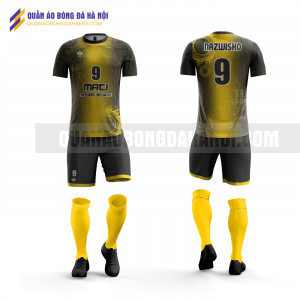 Quần áo bóng đá thiết kế màu vàng đen tại huyện ứng hòa QABD31