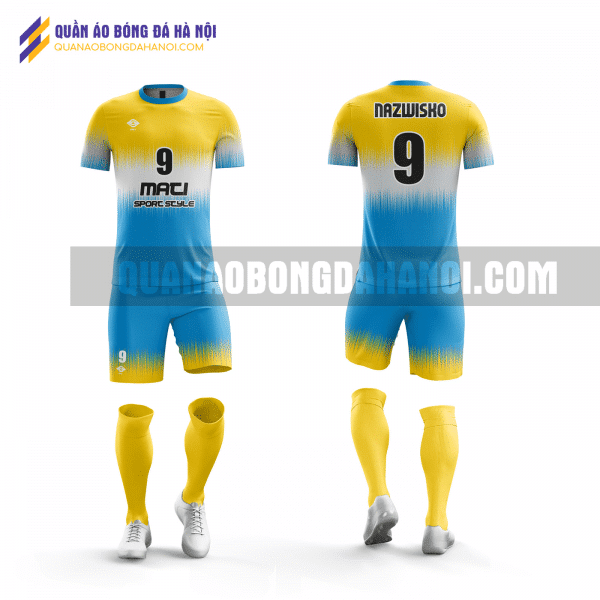 Quần áo bóng đá thiết kế màu vàng đẹp tại thị xã sơn tây QABD14
