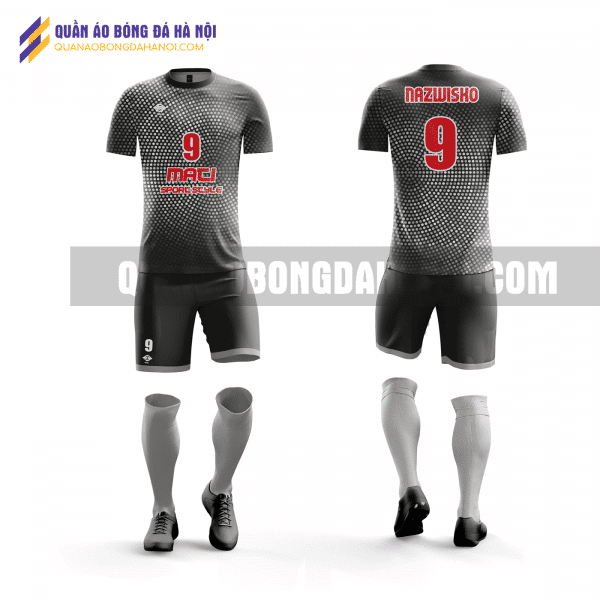 Quần áo bóng đá thiết kế màu xám đen đẹp tại huyện chương mĩ QABD16