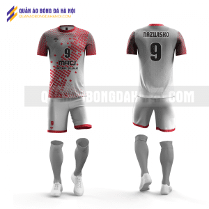 Quần áo bóng đá thiết kế màu xám đỏ tại huyện sóc sơn QABD26
