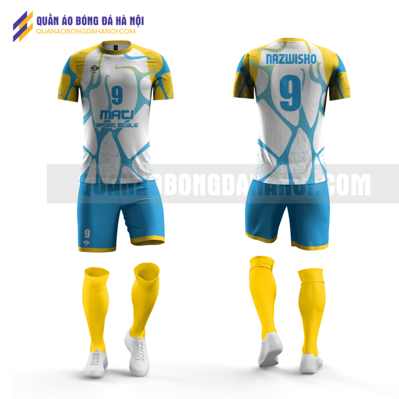 Quần áo bóng đá thiết kế màu xanh biển tại huyện thanh oai QABD28